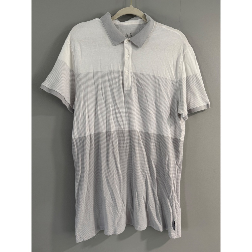 Armani Exchange Polo Shirt Striped Casual Short Sleeve Top‎ XL Spring 2015